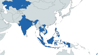 Karte von Asien mit folgenden markierten Ländern: Fidschi, Indien, Indonesien, Kasachstan, Malaysia, Nepal, Philippinen, Sri Lanka, Thailand, Vietnam und pazifischen Inseln